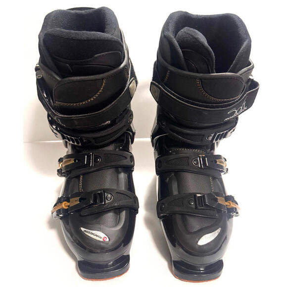 Rossignol Shoes - Rossignol Soft Ski Boots Size 24 - 24.5 US 7.5- 8 Black 4 Buckle Alpine Downhill